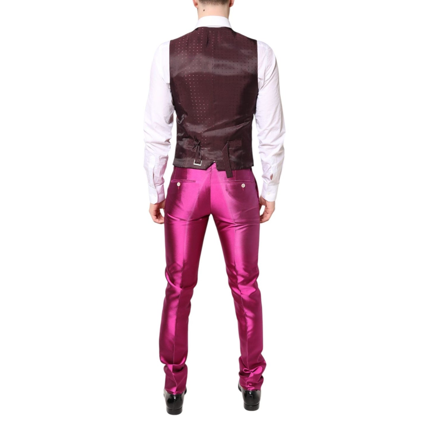 Dolce & Gabbana Pink SICILIA Double Breasted 3 Piece Suit
