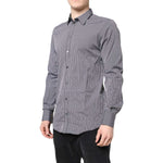 Dolce & Gabbana Black White Striped GOLD Formal Dress Shirt