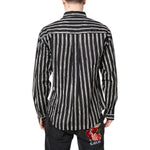 Dolce & Gabbana Black White Striped Cotton Dress Shirt