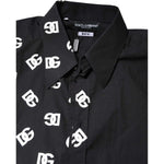 Dolce & Gabbana Black DG Logo Cotton MARTINI Dress Shirt
