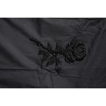 Dolce & Gabbana Black Floral Gold Cotton Dress Formal Shirt