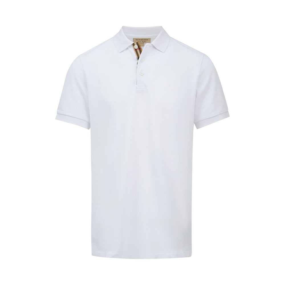 Burberry White Cotton Collared Polo Shirt
