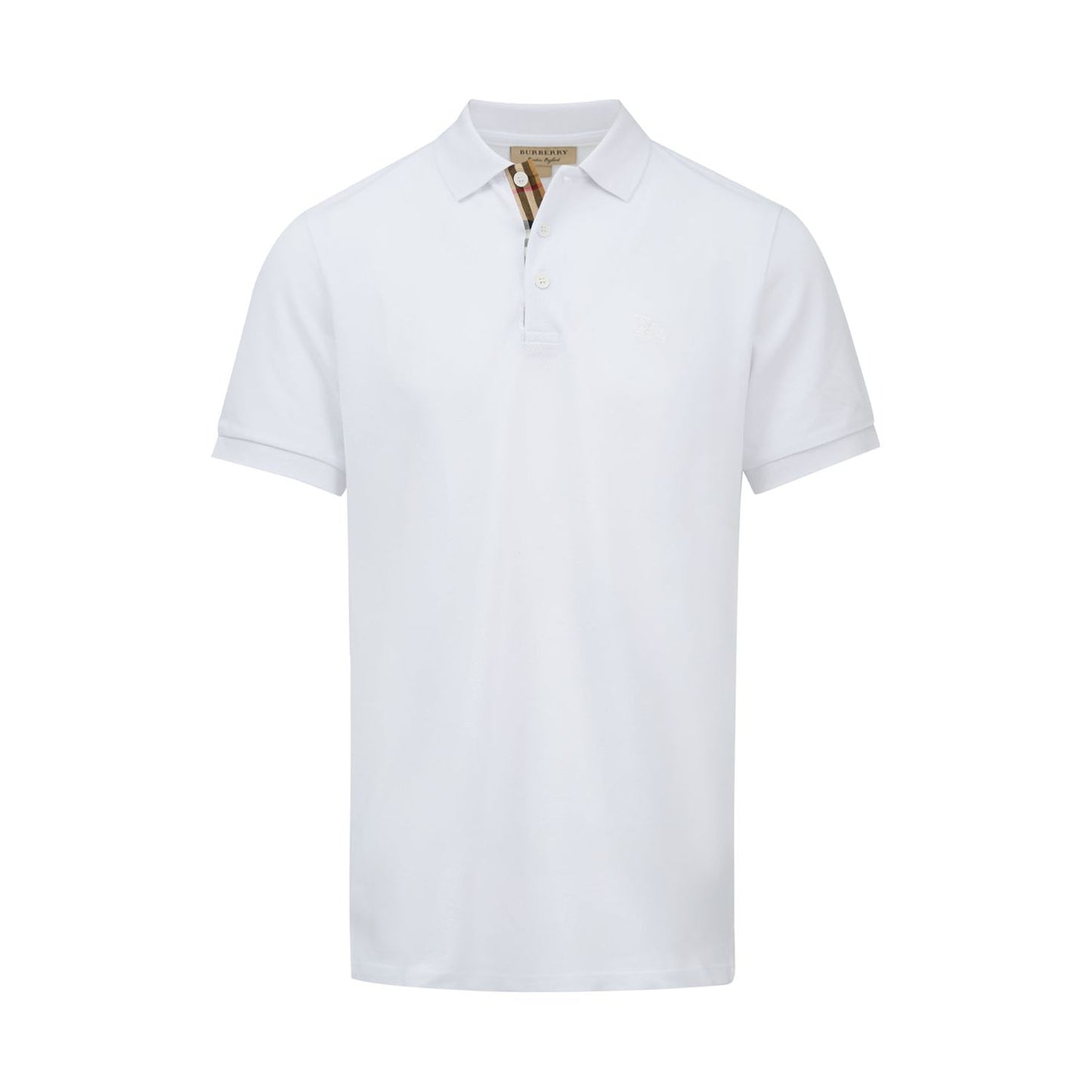 Burberry White Cotton Collared Polo Shirt