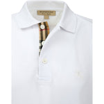 Burberry White Cotton Collared Polo Shirt