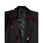 Dolce & Gabbana Black SICILIA CrystalEmbellished Coat Blazer