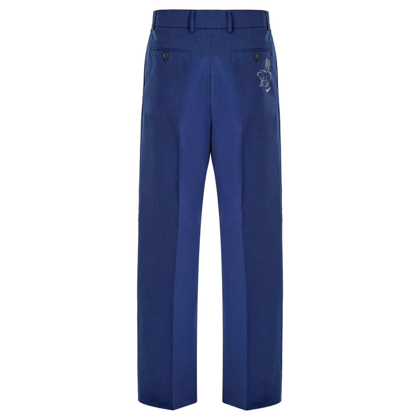Gucci Blue Classic Cotton Pants