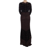 Dolce & Gabbana Purple Floral Lace Ricamo Maxi Dress NOC10092-2