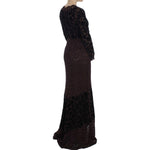 Dolce & Gabbana Purple Floral Lace Ricamo Maxi Dress NOC10092-2