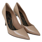 Dolce & Gabbana Beige Patent Leather Stiletto Heel Pumps