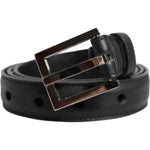Dolce & Gabbana Black Classic Calfskin Leather Buckle Belt