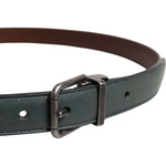 Dolce & Gabbana Green Classic Leather Metal Buckle Belt