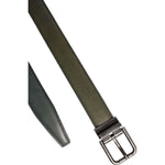 Dolce & Gabbana Green Classic Leather Metal Buckle Belt