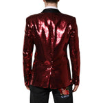 Dolce & Gabbana Red SICILIA Sequin Embellish Blazer Jacket KOS2309-48