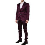 Dolce & Gabbana Dark Purple Silk 3Piece Single Breasted Suit