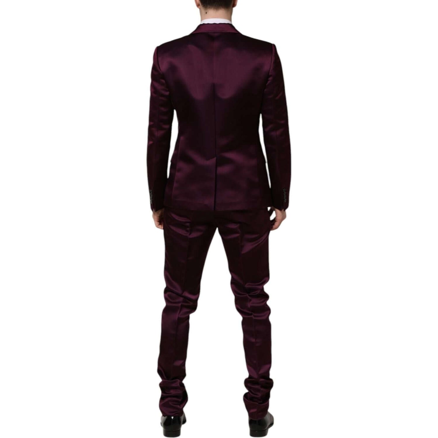 Dolce & Gabbana Dark Purple Silk 3Piece Single Breasted Suit
