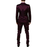 Dolce & Gabbana Dark Purple Silk 3Piece Single Breasted Suit