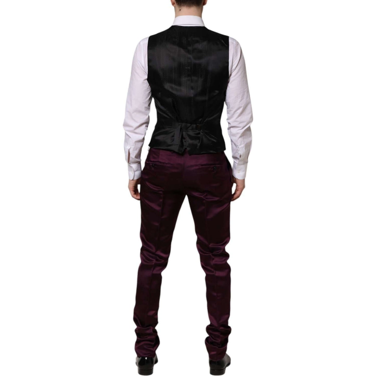 Dolce & Gabbana Dark Purple Silk 3Piece Single Breasted Suit