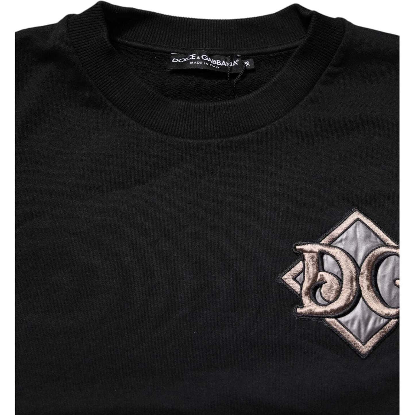 Dolce & Gabbana Black Logo Embroidery Sweatshirt Sweater