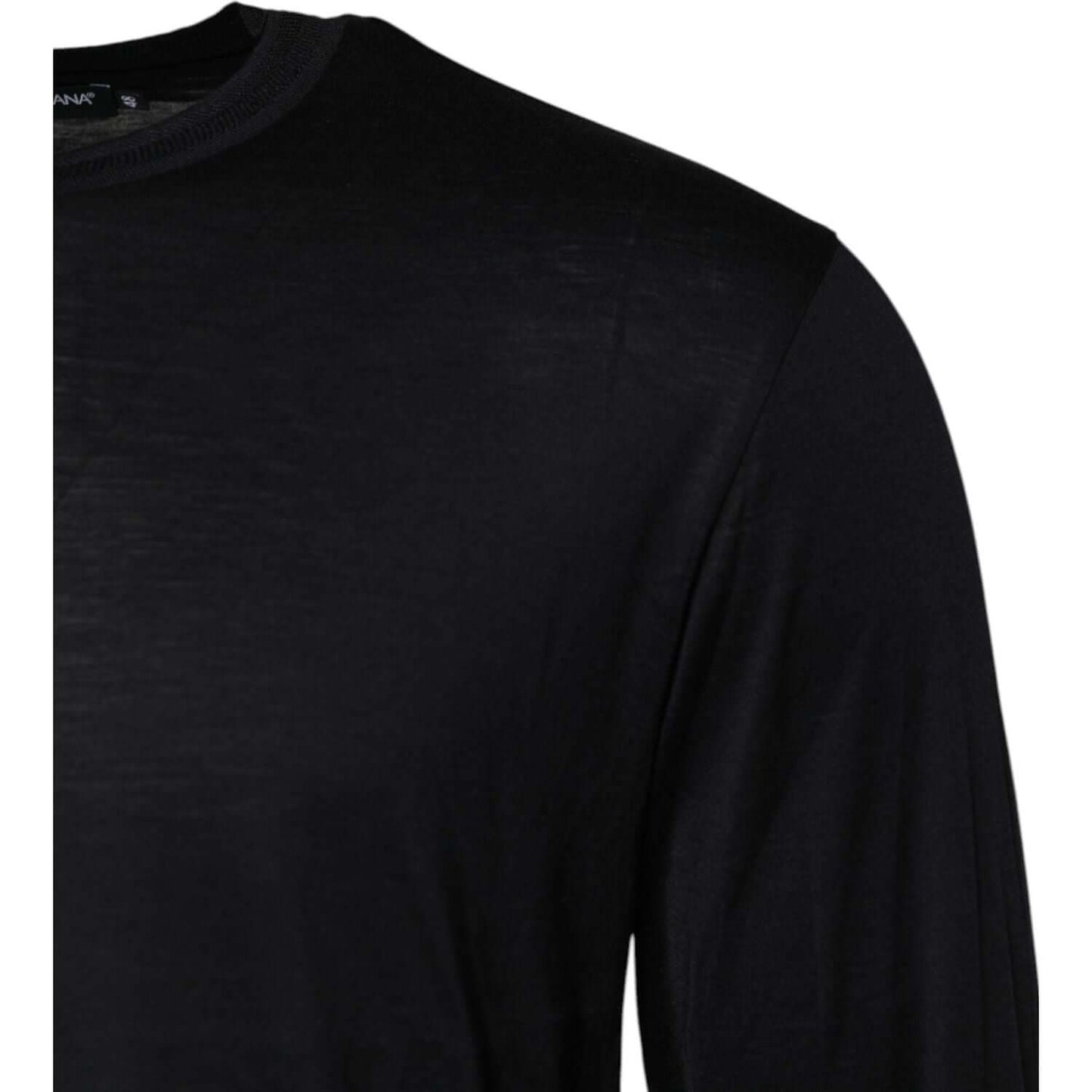 Dolce & Gabbana Dark Blue Silk Crew Neck Men Pullover Sweater