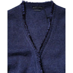 Ballantyne Dark Blue Long Sleeves Overcoat Cardigan Sweater