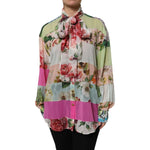 Dolce & Gabbana Multicolor Floral Patchwork Long Sleeves Top
