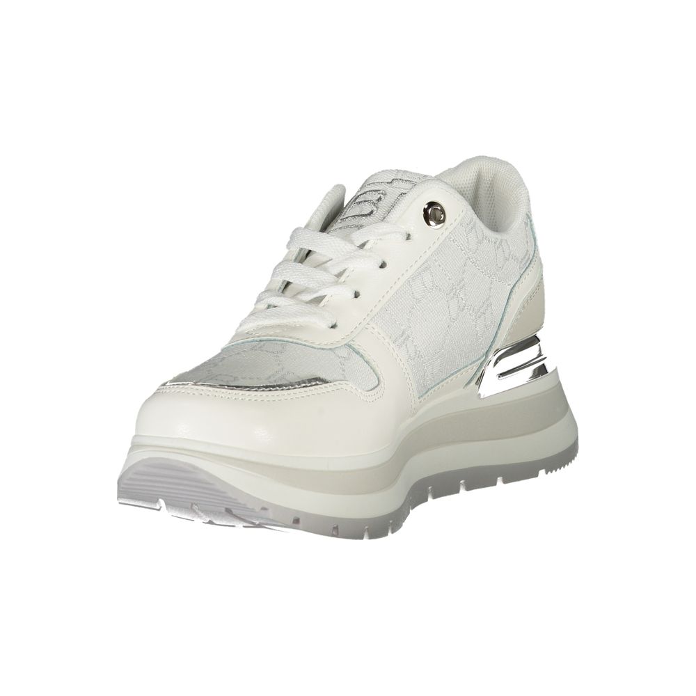 Laura Biagiotti White Polyester Women Sneaker with contrasting details and embroidered logo