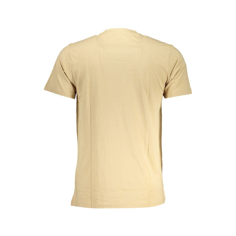 Cavalli Class Beige Cotton T-Shirt CA-28489-XL
