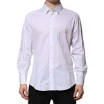 Dolce & Gabbana White Cotton Long Sleeves GOLD Formal Shirt