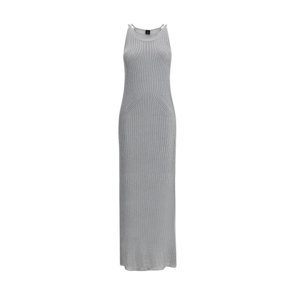 PINKO Metallic knit long Dress