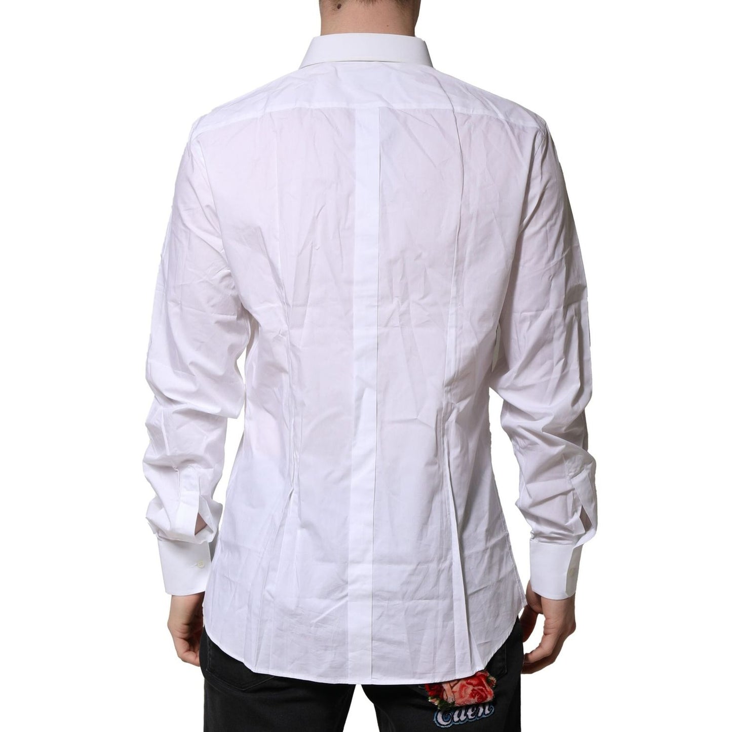 Dolce & Gabbana White GOLD Long Sleeves Dress Formal Shirt