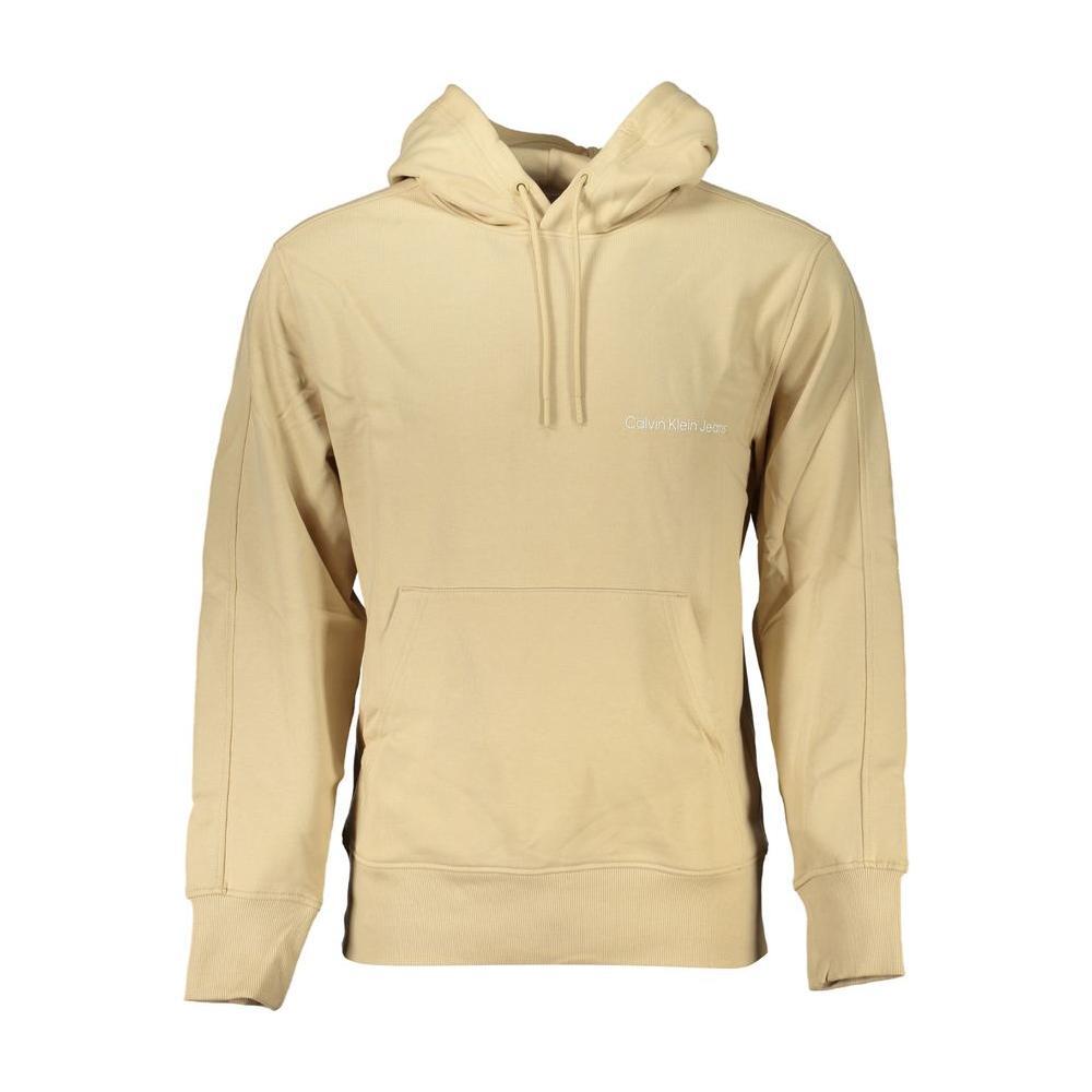 Calvin Klein Beige Brushed Cotton Hooded Sweatshirt CA-27215-S