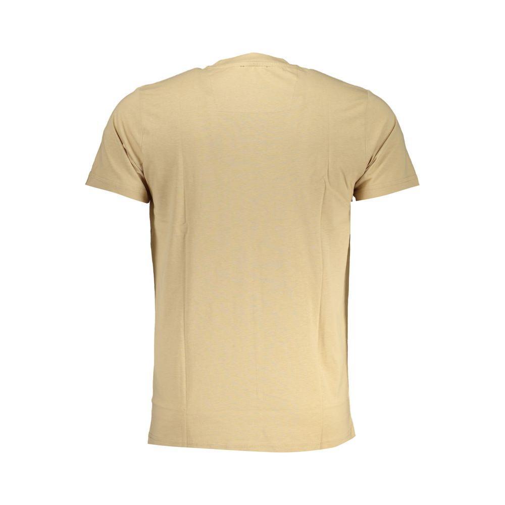 Cavalli Class Beige Cotton T-Shirt CA-28624-XL