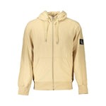 Calvin Klein Elegant Beige Zip Hooded Sweatshirt CA-27233-S