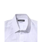 Dolce & Gabbana White Cotton GOLD Short Sleeves Formal Shirt