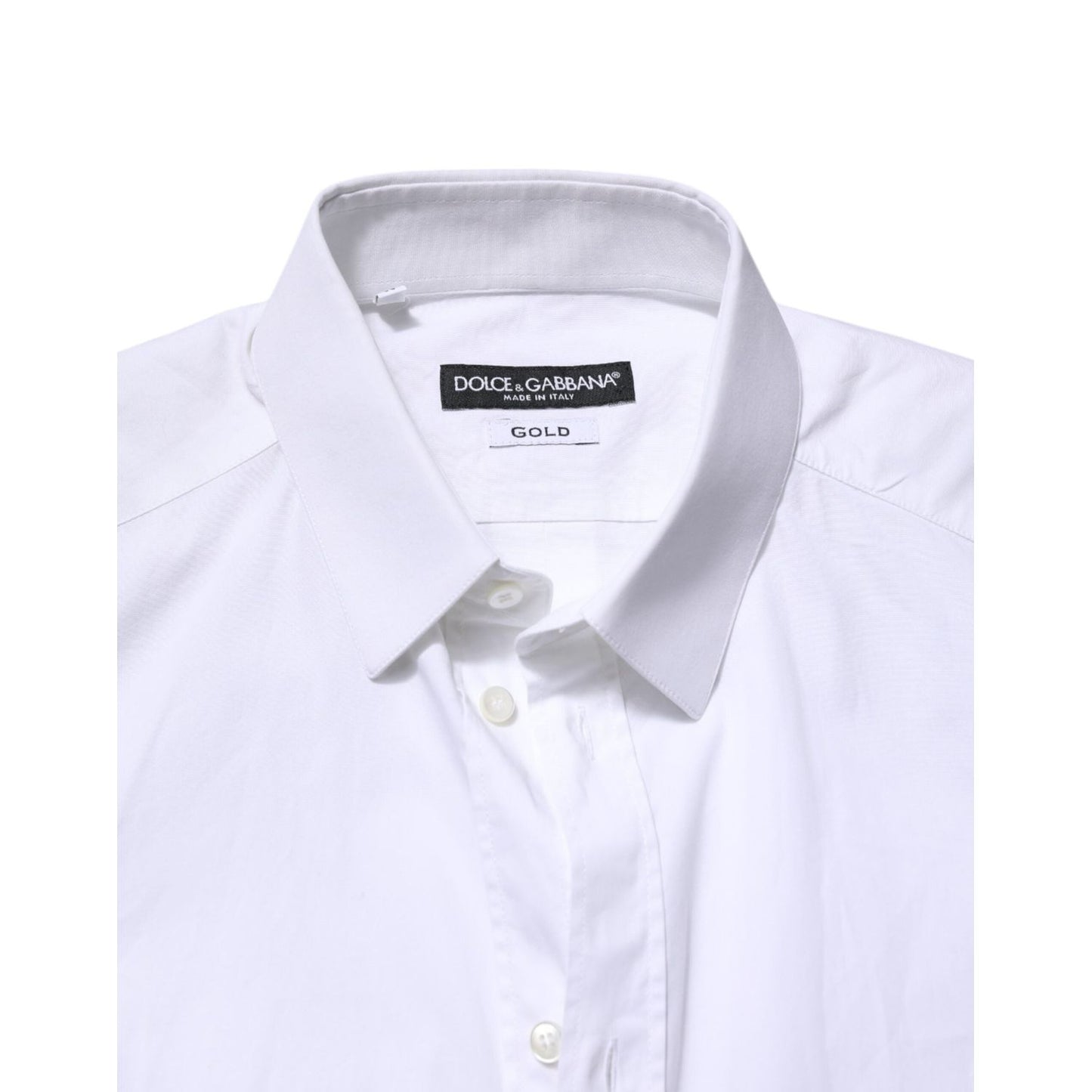 Dolce & Gabbana White GOLD Cotton Men Dress Formal Shirt TSH906916-40