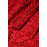 Dolce & Gabbana Red Floral Lace Rhinestone Embellished Dress