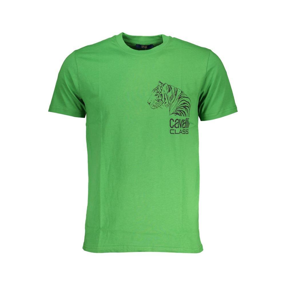 Cavalli Class Green Cotton T-Shirt