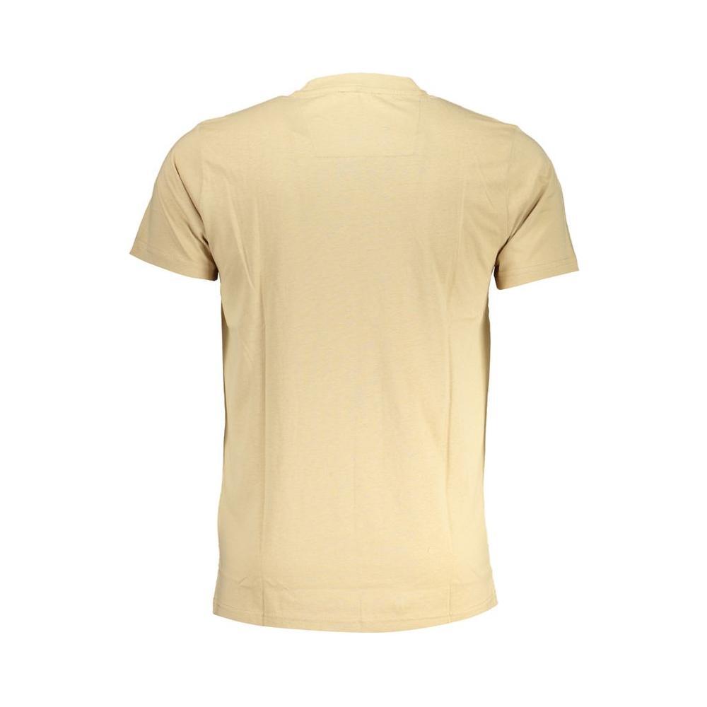 Cavalli Class Beige Cotton T-Shirt CA-28594-XL