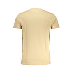 Cavalli Class Beige Cotton T-Shirt CA-28568-XL