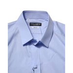 Dolce & Gabbana Blue Cotton GOLD Long Sleeves Dress Shirt