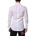 Dolce & Gabbana White Cotton GOLD Long Sleeves Dress Shirt TSH906806-37