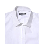 Dolce & Gabbana White Cotton GOLD Long Sleeves Dress Shirt TSH906934-43