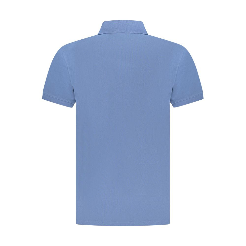 Timberland Blue Cotton Men Polo Shirt in organic fabric, back view