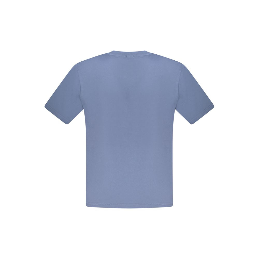 Back view of North Sails Blue Cotton Men T-Shirt with short sleeves and classic design for casual wear.