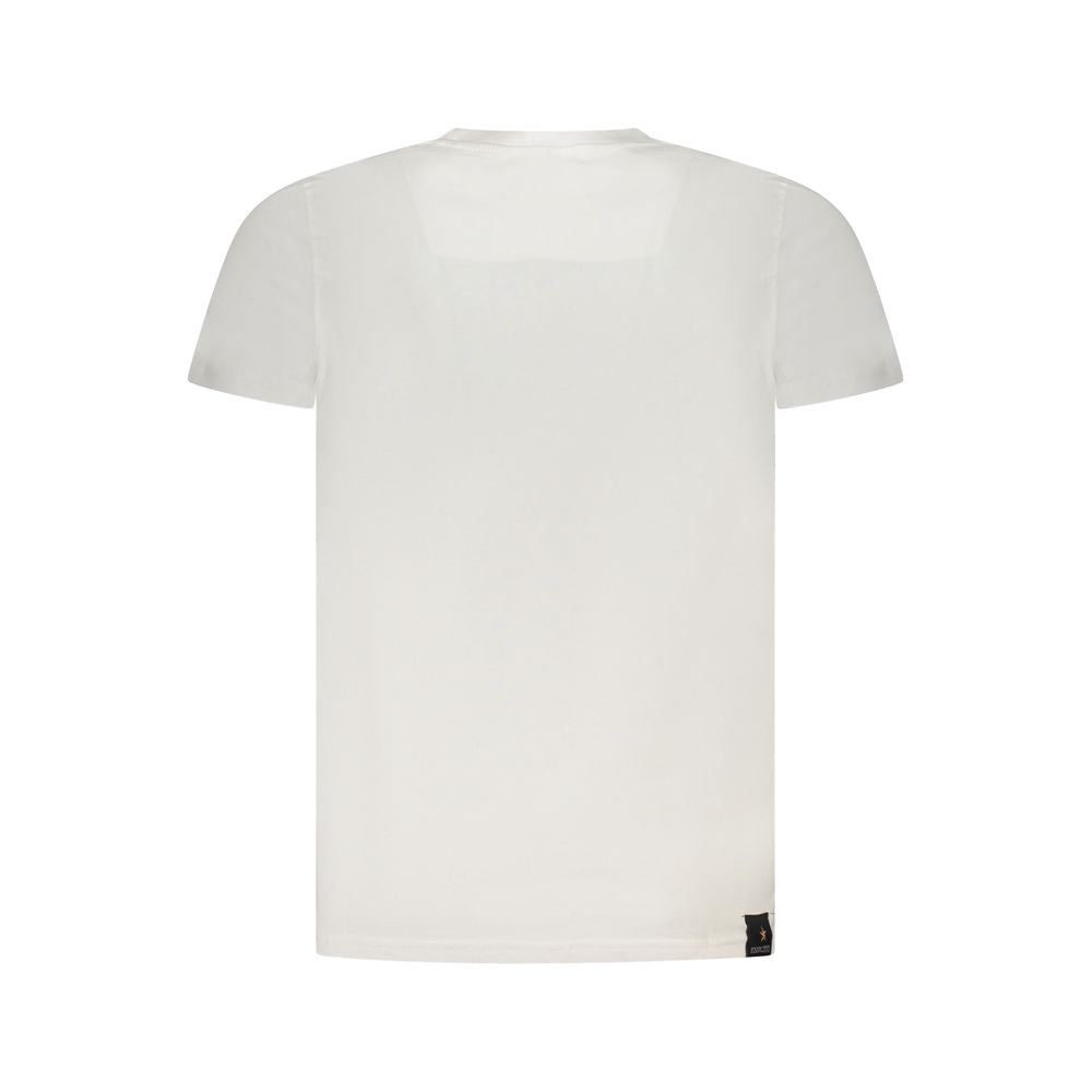 Back view of Accademia Militare White Cotton T-Shirt, short sleeve, crew neck, logo print.