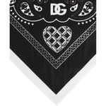 Dolce & Gabbana Black White Bandana Square Men Foulard Scarf