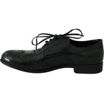 Dolce & Gabbana Green Leather Broque Oxford Wingtip Shoes LA5978-35