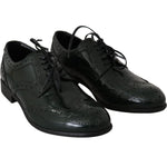 Dolce & Gabbana Green Leather Broque Oxford Wingtip Shoes LA5978-35
