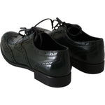 Dolce & Gabbana Green Leather Broque Oxford Wingtip Shoes LA5978-35