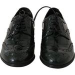 Dolce & Gabbana Green Leather Broque Oxford Wingtip Shoes LA5978-35
